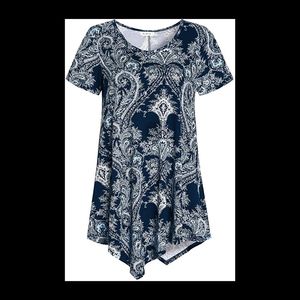 V-Neck Swing Shirt Casual Tunic Top for Leggings